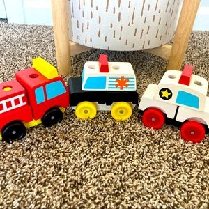 Melissa & Doug stackable vehicles like new